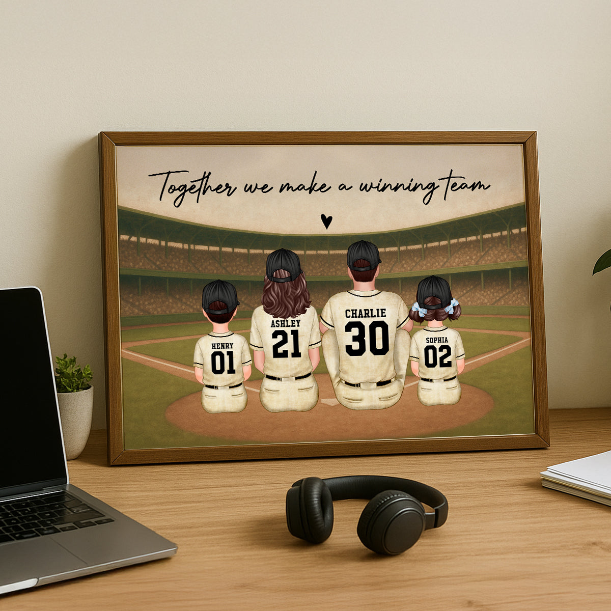 Retro Vintage Baseball Family Personalized Poster