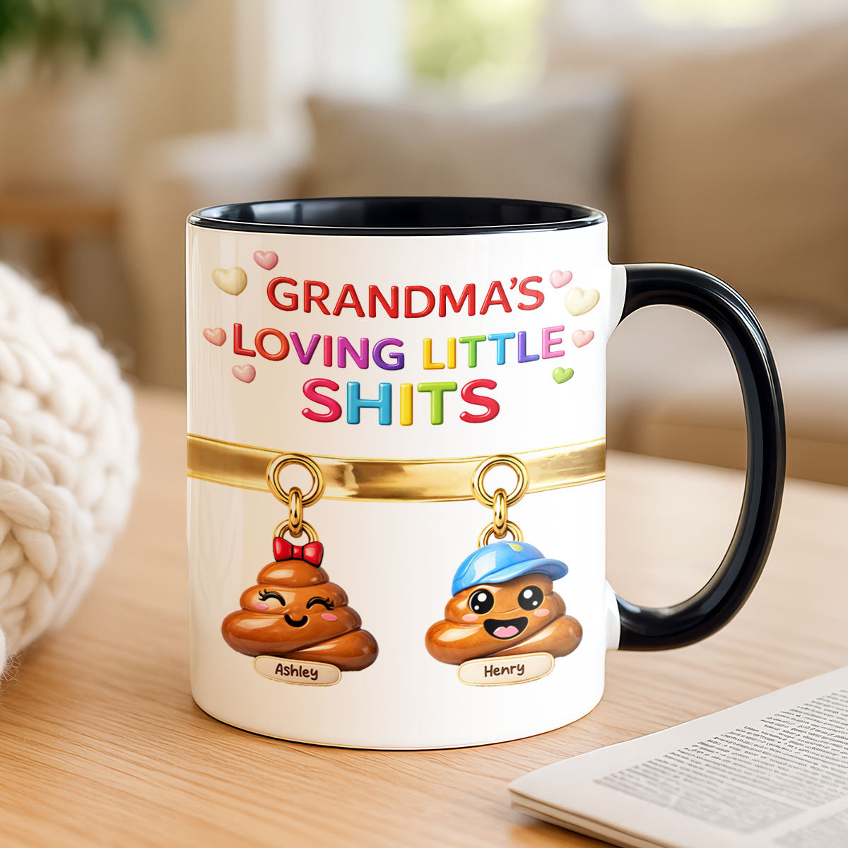 Grandma Mom's Loving Little Shi*t - Personalized Mug - Funny Mother's Day Gift for Grandma, Mom