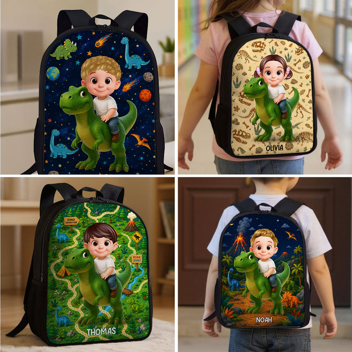 Dinosaur Adventure for Boys Girls - Personalized Backpack - Back to School Backpack for Kids