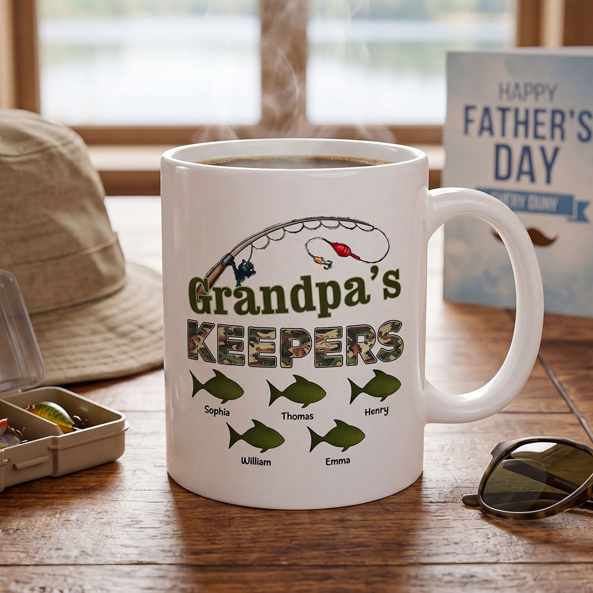 Fishing Grandpa's Keepers - Personalized Mug - Father's Day Gift For Grandpa, Dad