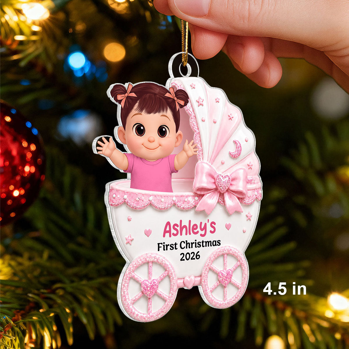 Little Princess Prince Baby Carriage - Personalized Acrylic Ornament - Unique Christmas Gift For New Parent, Newborn Keepsake