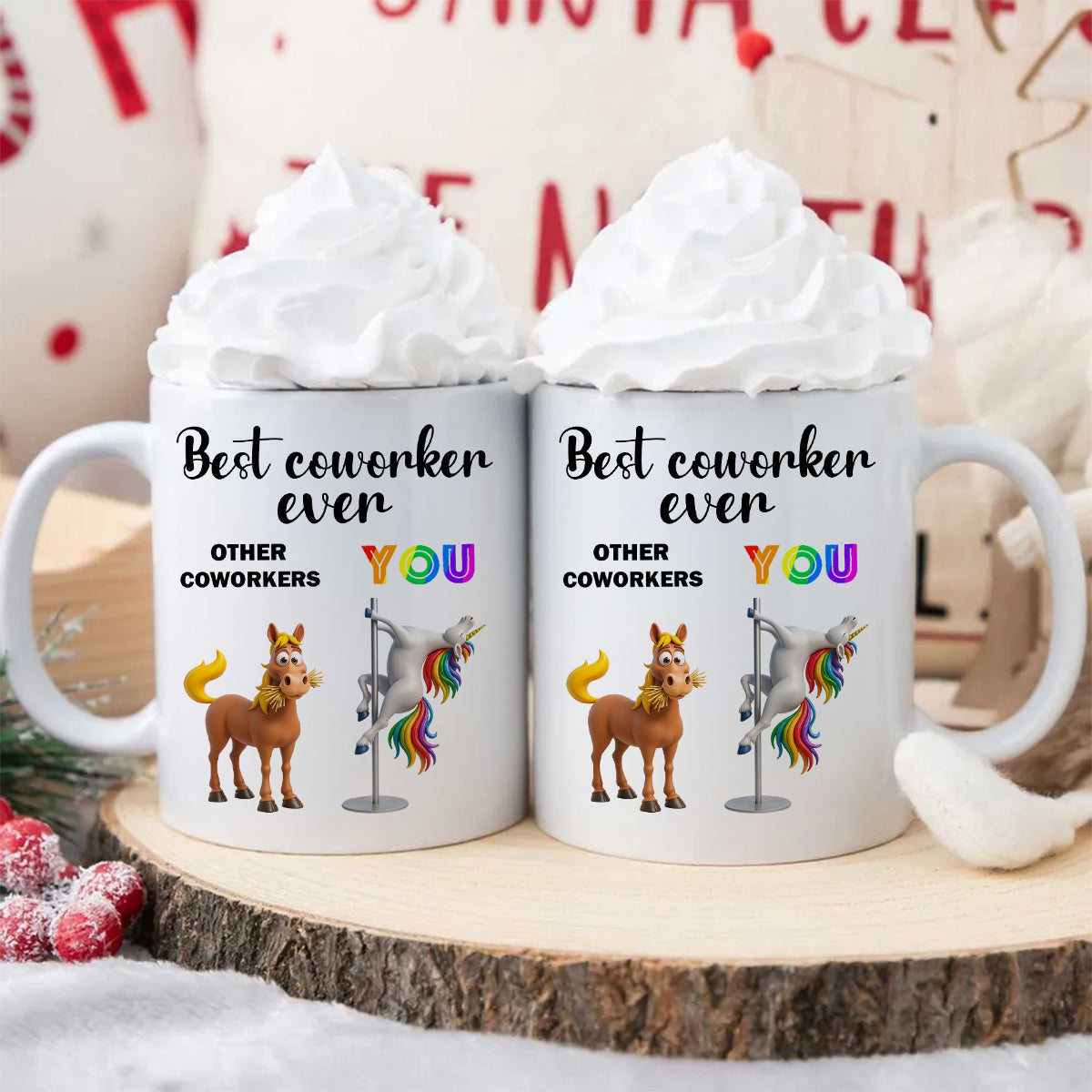 Funny Unicorn Coworker - Personalized Mug - Christmas Gift for Coworker, White Elephant