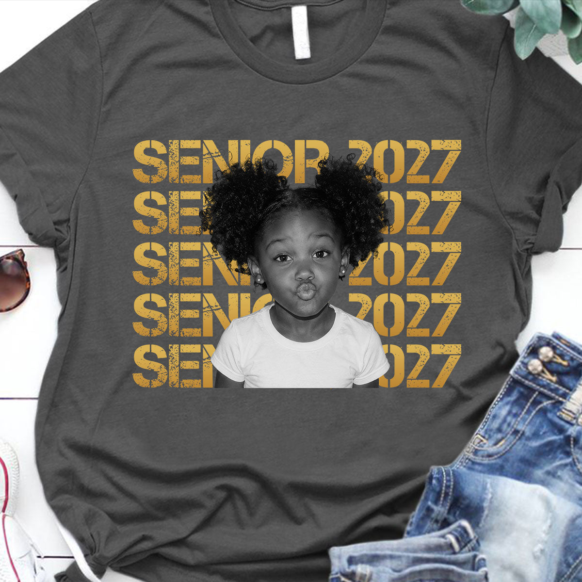 Senior 2027 Custom Photo - Personalized Shirt - First Day Of School Gift, Graduation Gift, Back To School Gift