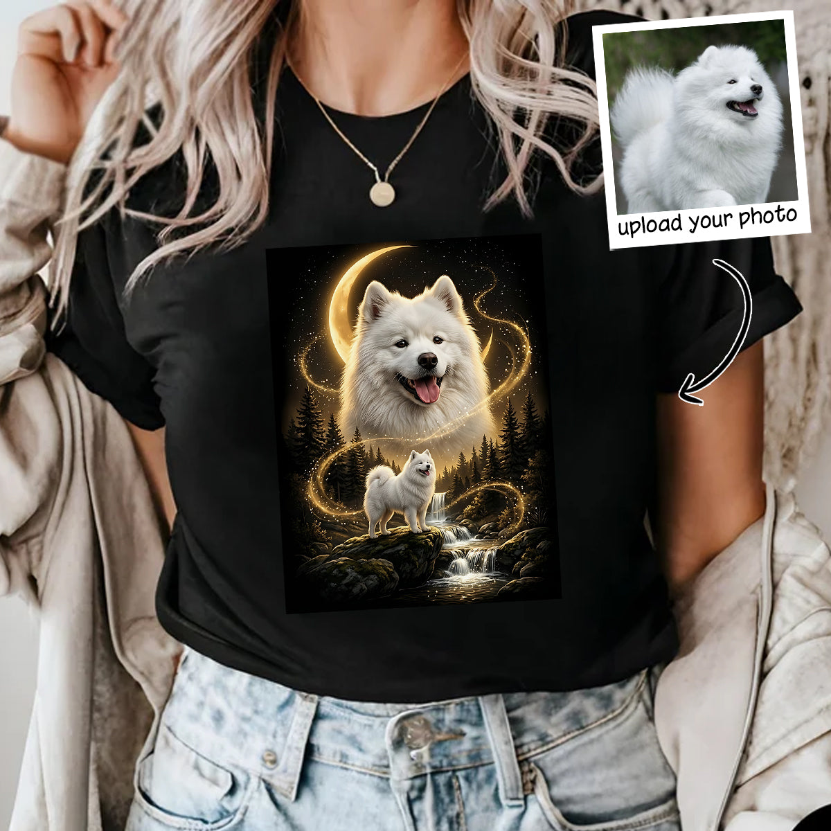 Dog Howling to the Moon - Personalized Shirt - Gift for Dog, Cat Lovers