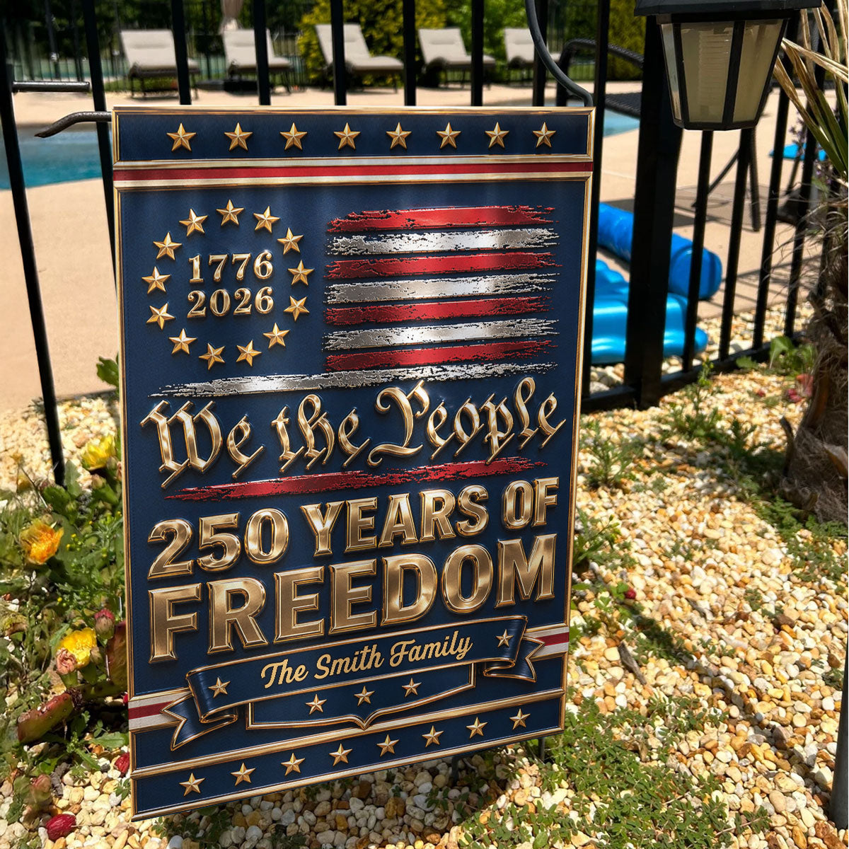 1776 - 2026 We The People 250 Years of Freedom - Personalized Garden Flag - 250th Anniversary America Patriotic, Family Decoration