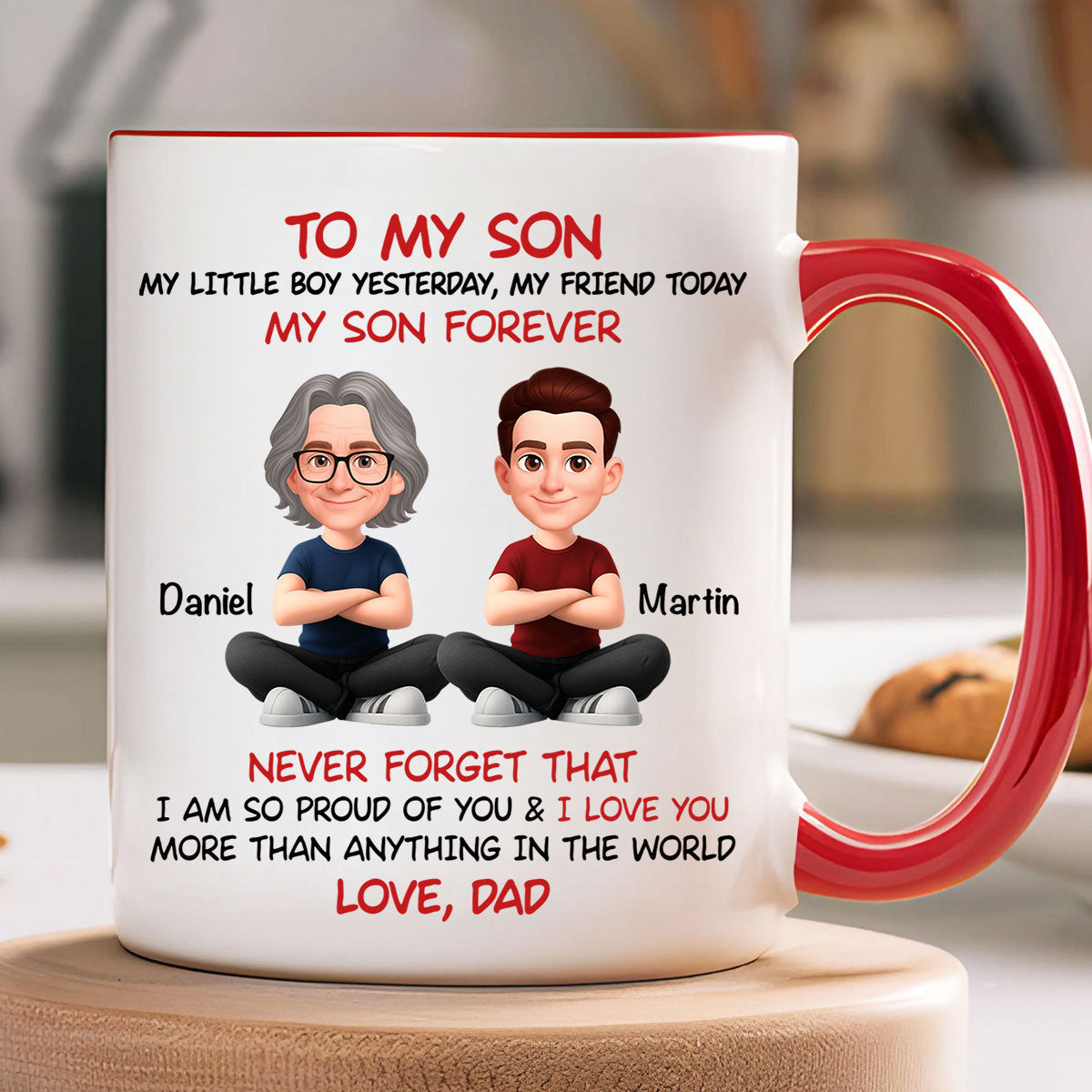 To My Son My Little Boy Yesterday - Personalized Mug - Christmas Gift from Dad to Son