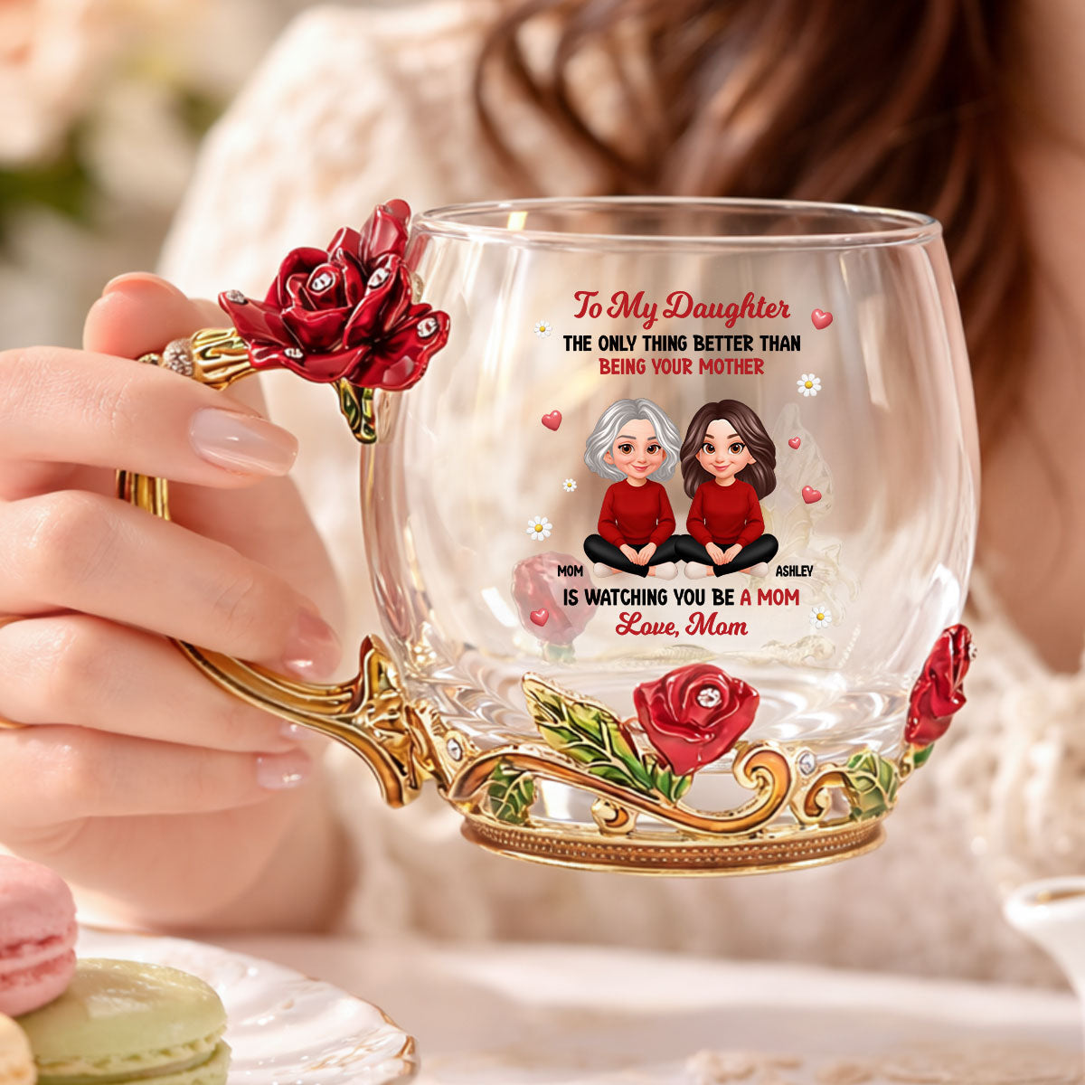 The Only Thing Better Than Being Your Mom - Personalized Enamel Flower Tea Cup - Mother's Day Gift