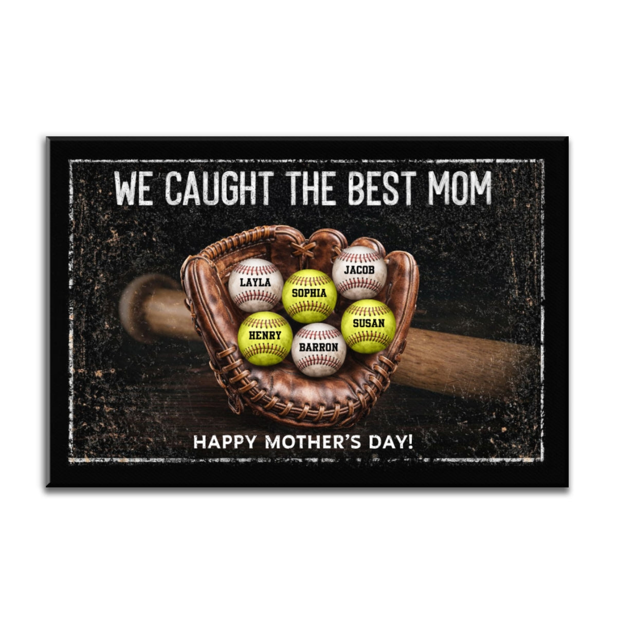 We Caught The Best Mom Dad Grandparents - Personalized Canvas - Heartfelt Gift for Her, for Him