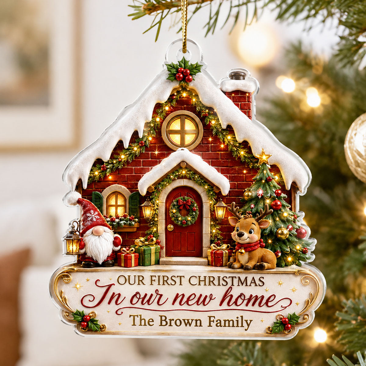 First Christmas in Our New Home - Personalized Acrylic Ornament - Housewarming Gift, New Home Decor