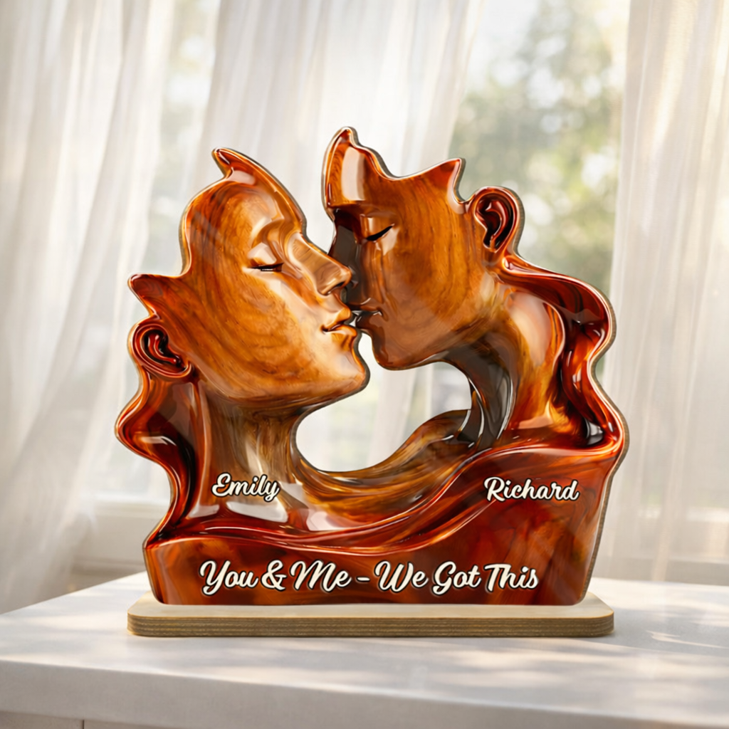 Two Hearts On Direction - Personalized 2-Layered Wooden Plaque - Anniversary, Valentine's Day Gift, Gift For Him, Gift For Her