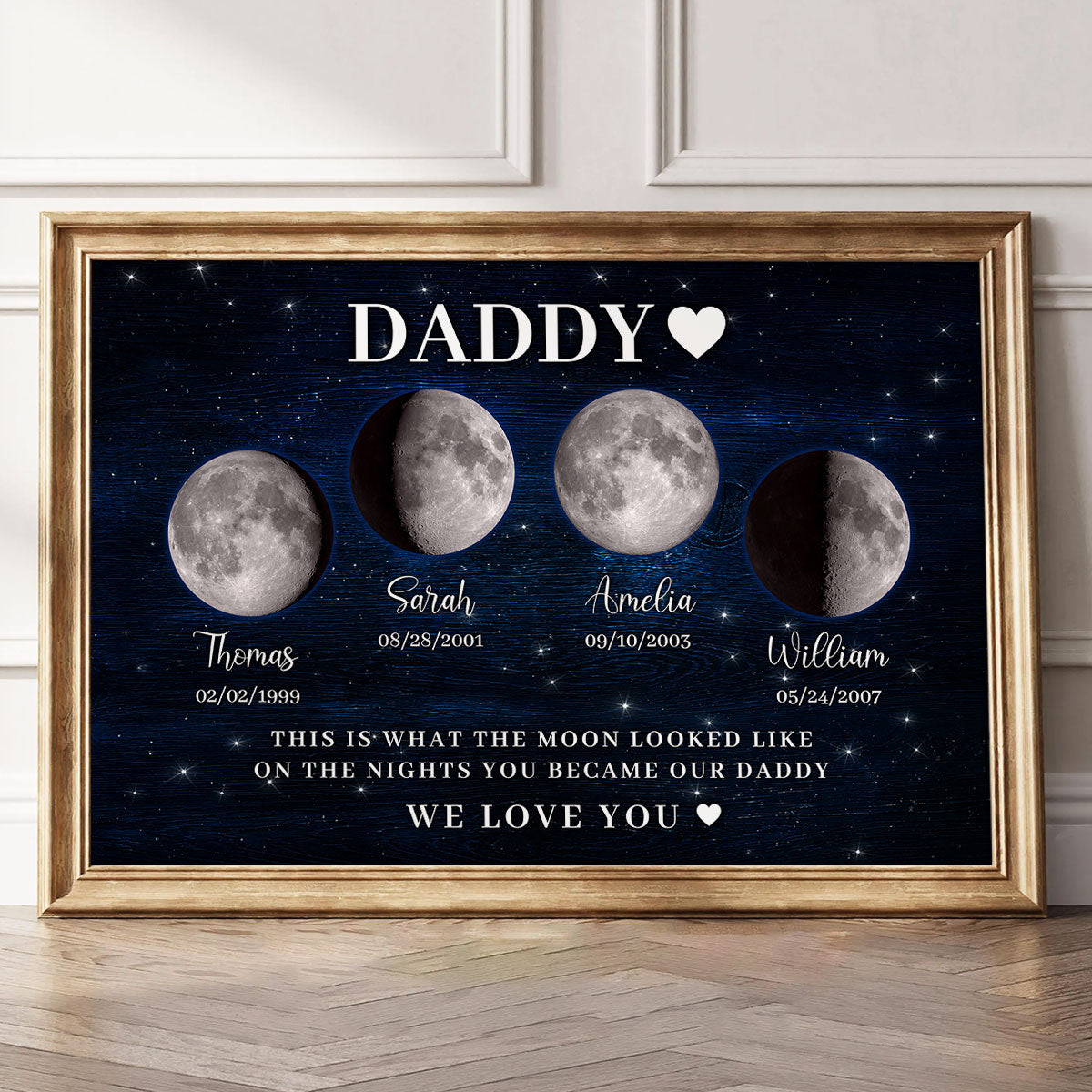 The Days You Became Our Daddy, Custom Moon Phase by Date - Personalized Poster - Father's Day Gift for Dad, Husband