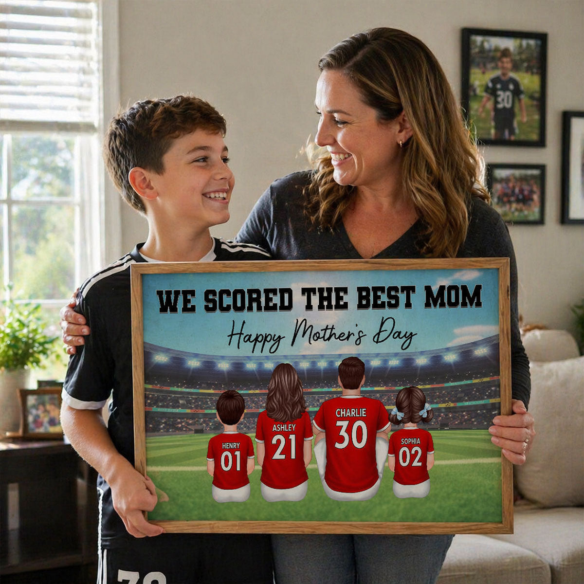 We Scored The Best Mom Family At Stadium - Personalized Poster - Mother's Day Gift For Soccer Mom