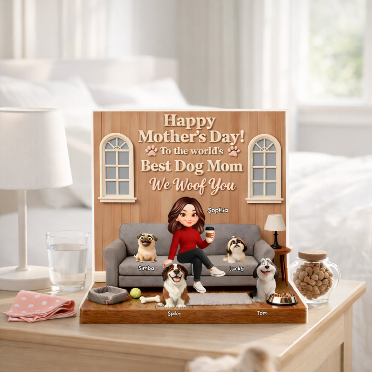 Best Dog Mom We Woof You - Personalized Acrylic Block Plaque - Gift For Dog Lovers, Dog Mom