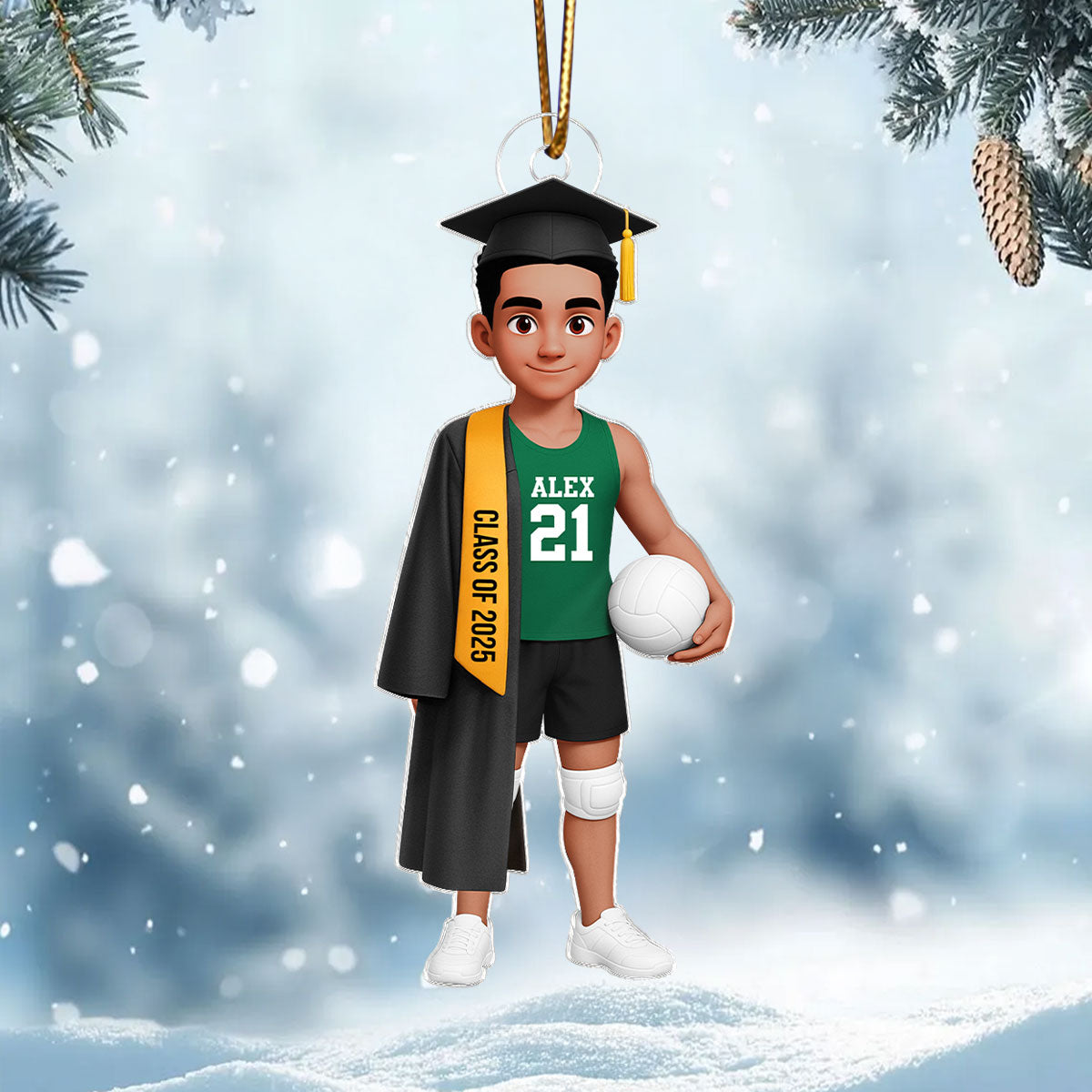 Senior Volleyball Player Graduation - Personalized Acrylic Ornament