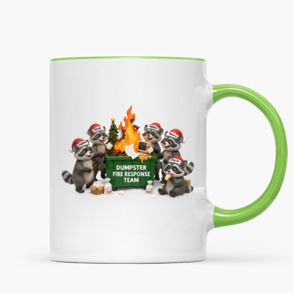 Funny Raccoon Dumpster on Fire Response Team - Personalized Mug - Funny Holiday Gift for Coworkers