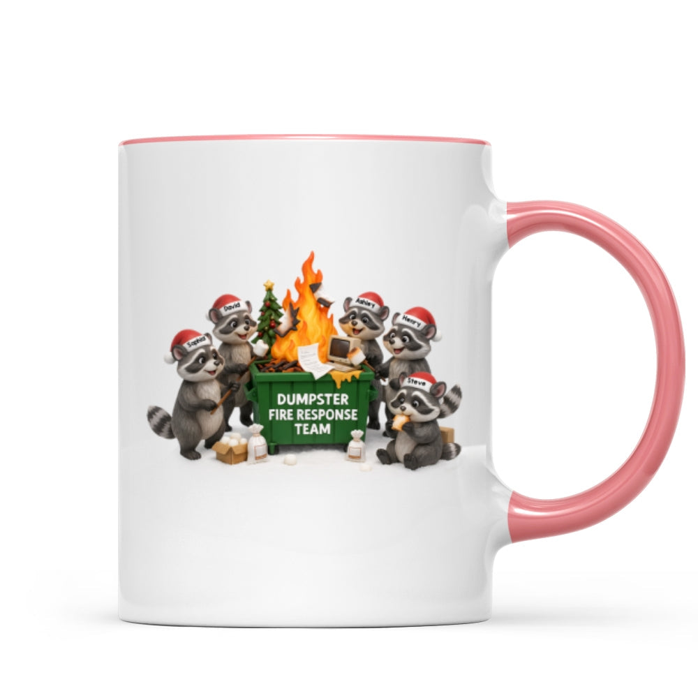 Funny Raccoon Dumpster on Fire Response Team - Personalized Mug - Funny Holiday Gift for Coworkers