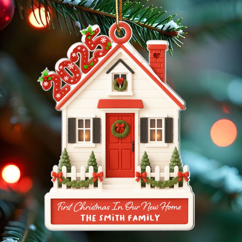 Our First Home Christmas 2025 - Personalized Acrylic Ornament - Unique Christmas Gift For Couple, Family