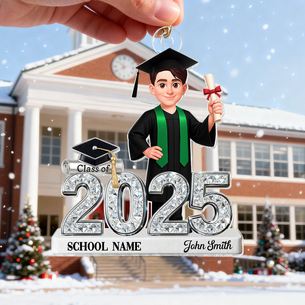 3D Shiny Effect Class Of 2025 2026 Senior - Personalized Acrylic Ornament