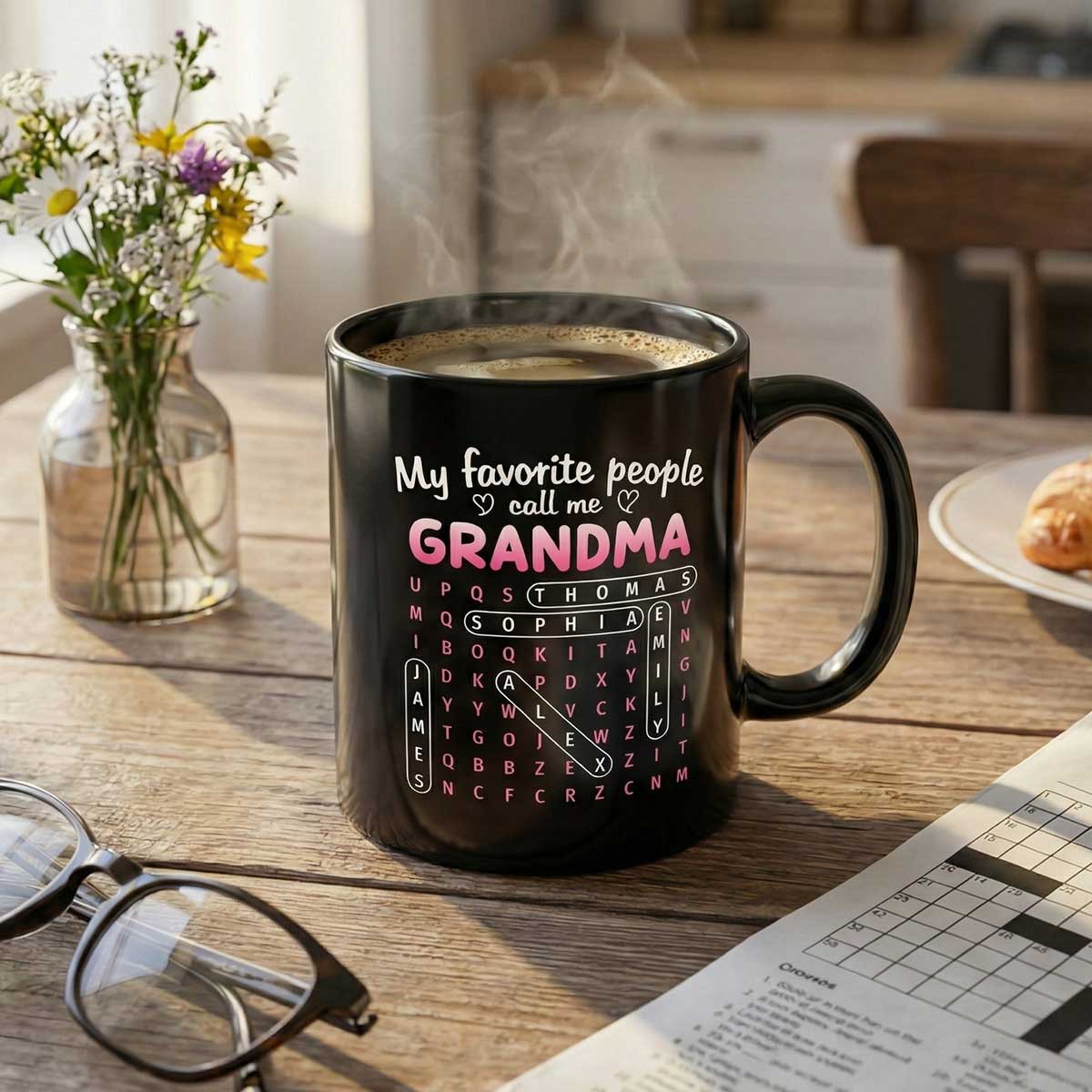 Favorite People Call Me Grandma Word Search Puzzle - Personalized Mug - Mother's Day Gift For Grandma