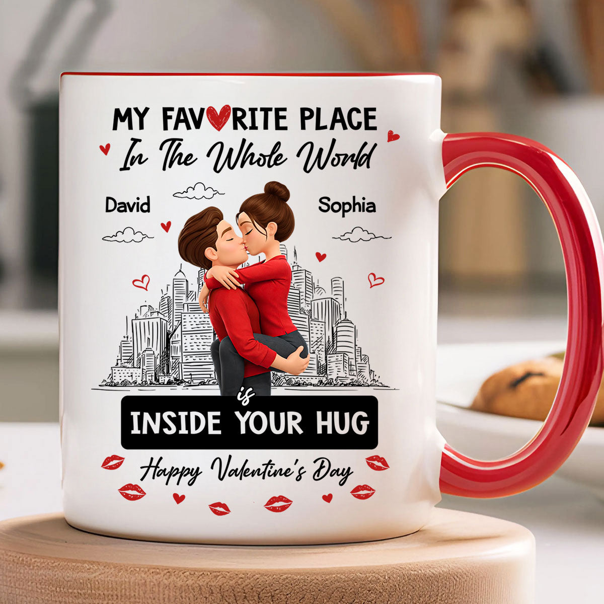 My Favorite Place in the Whole World is Inside Your Hug - Personalized Mug - Sentimental Couple Gift for Him
