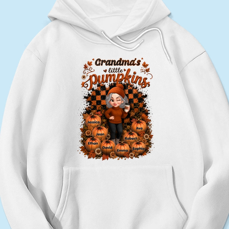 Grandma Pumpkin Patch Retro - Personalized Shirt - Fall Season Gift, Gift For Grandma