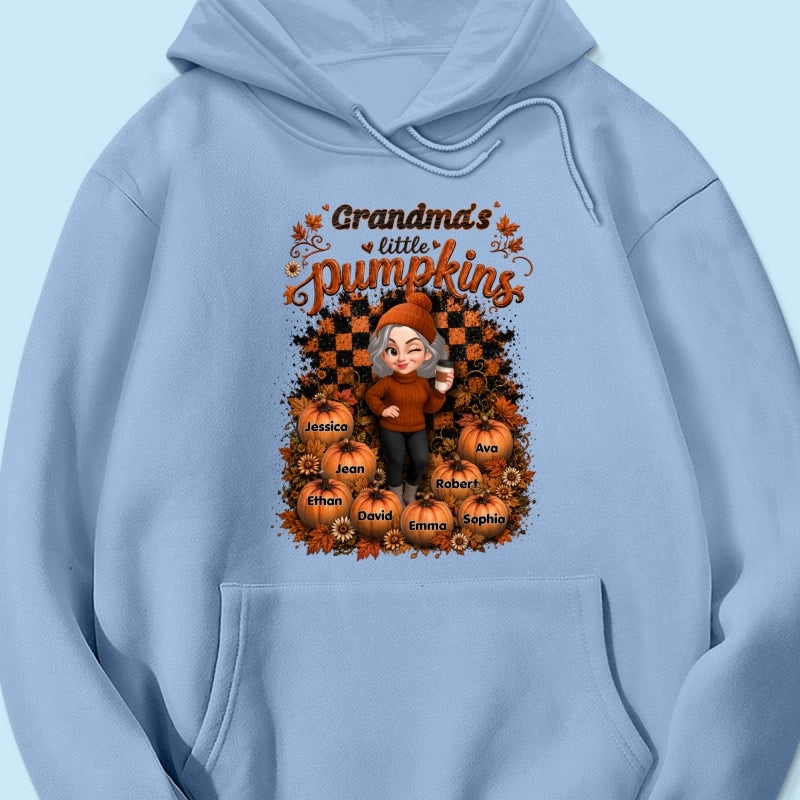 Grandma Pumpkin Patch Retro - Personalized Shirt - Fall Season Gift, Gift For Grandma