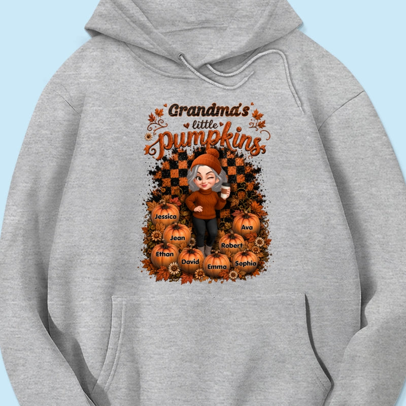 Grandma Pumpkin Patch Retro - Personalized Shirt - Fall Season Gift, Gift For Grandma