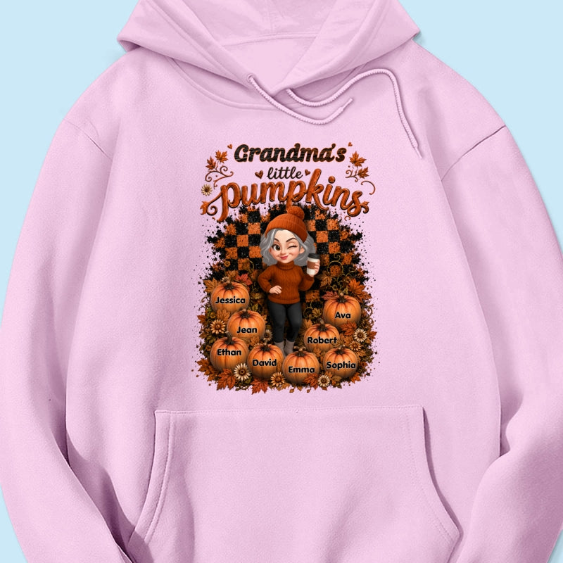 Grandma Pumpkin Patch Retro - Personalized Shirt - Fall Season Gift, Gift For Grandma