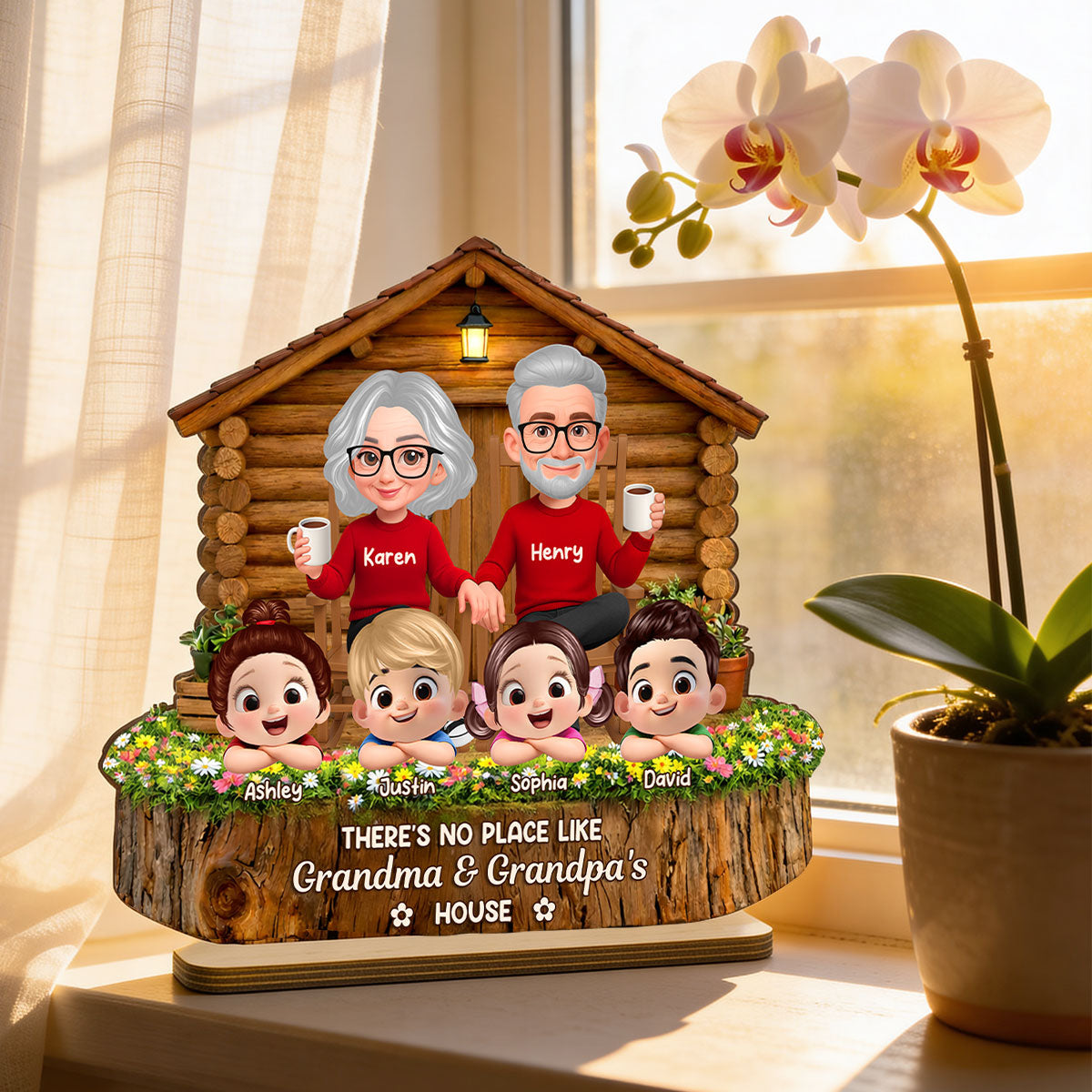 No Place Like Grandma & Grandpa's - Personalized 2-Layered Wooden Plaque - Gift for Grandma, Grandpa