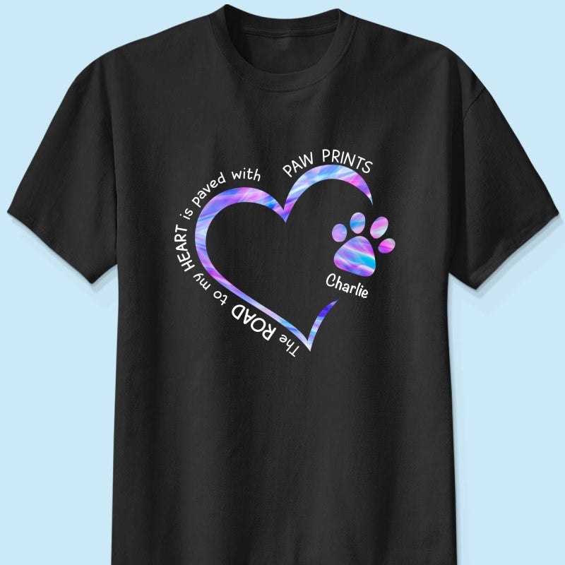 Road Paved With Paw Prints Colorful Personalized Hoodie Sweatshirt