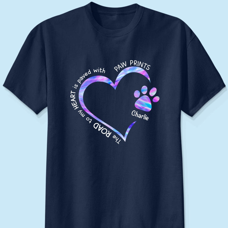 Road Paved With Paw Prints Colorful Personalized Hoodie Sweatshirt