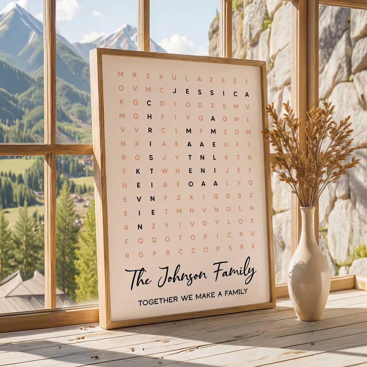 Family Name Word Search Puzzle Created In A Moment, Treasured Forever - Personalized Poster