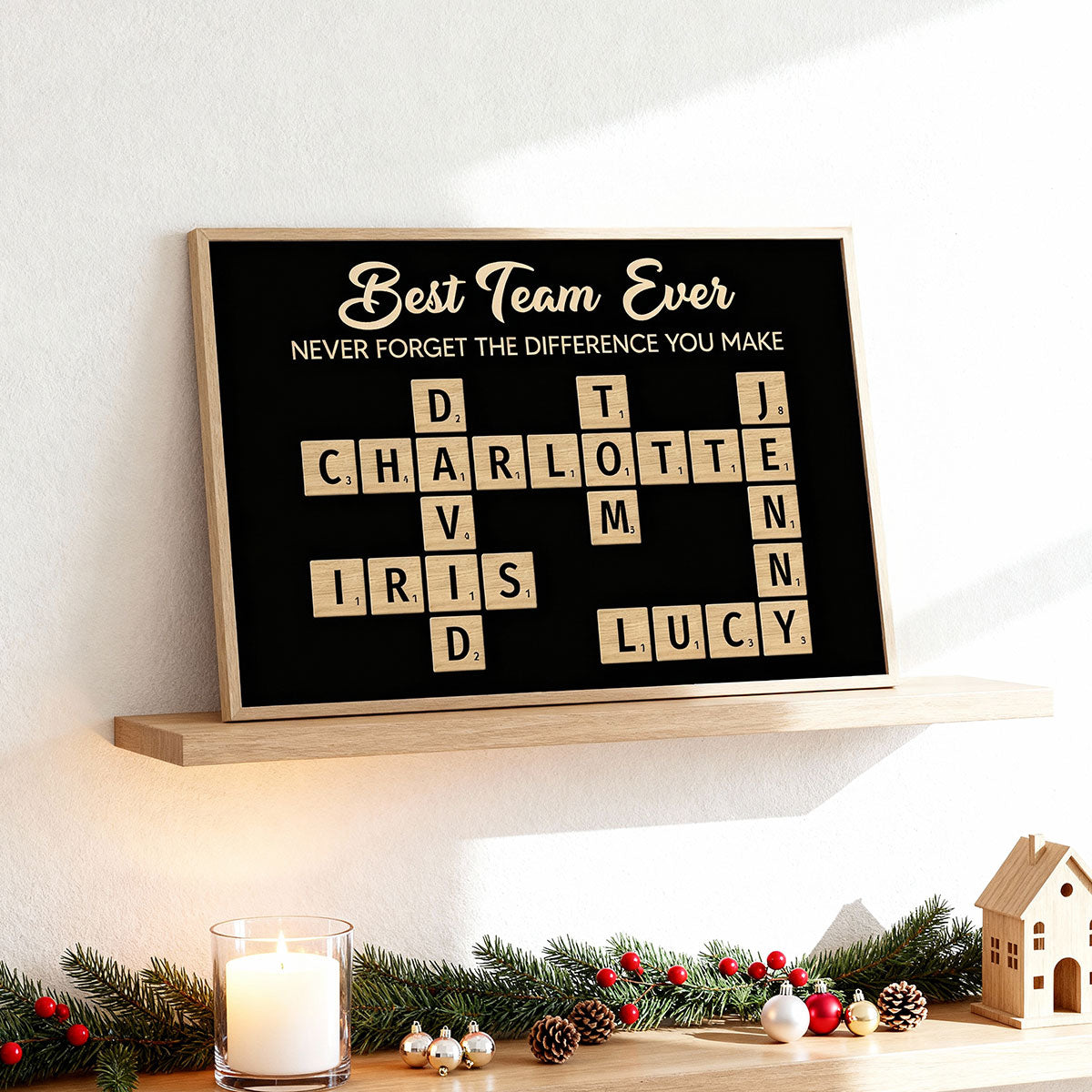 Colleagues Best Team Ever Forever Linked Together Crossword Puzzle Art - Personalized Poster - Gift For Colleagues, Office Decoration