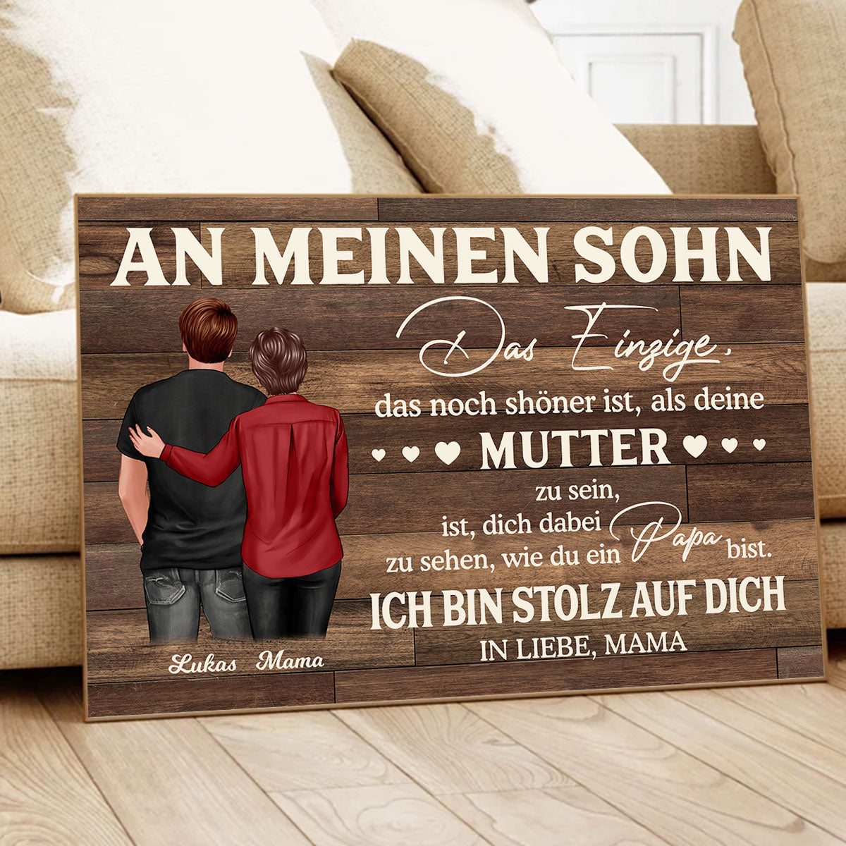 An meinen Sohn - Alles Gute zum Vatertag - Personalisiertes Poster - Vatertagsgeschenk für den Sohn