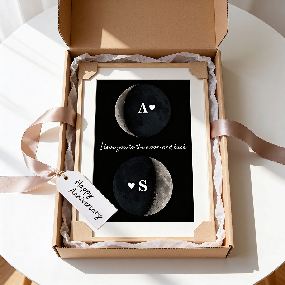 Custom Couple Birth Date Moon Phase - Personalized Poster - Valentine's Day Gift For Couple, For Her, For Him