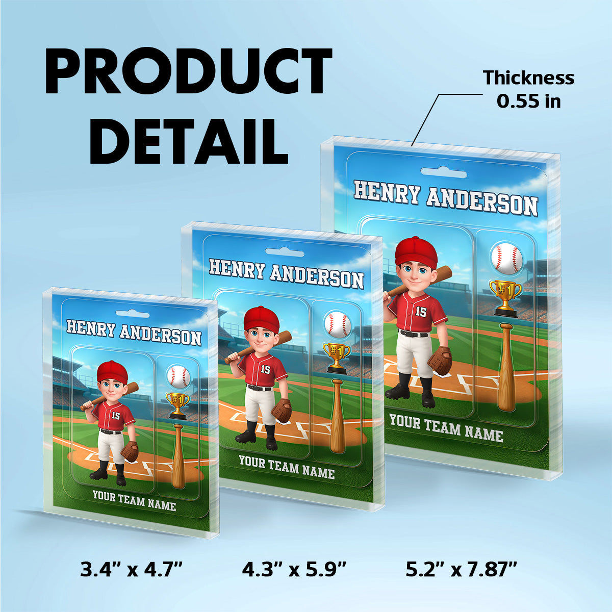 Baseball Player Baseball Things - Personalized Acrylic Block Plaque - Christmas Gift For Baseball Players