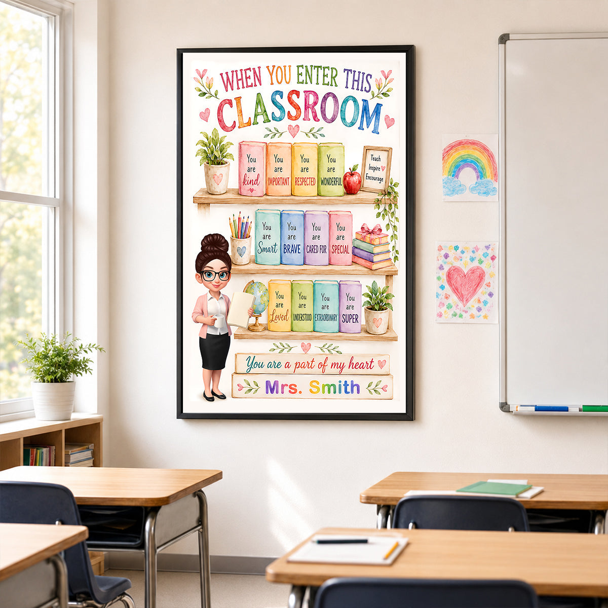 When You Enter This Classroom - Personalized Poster - Back to School Gift for Teacher, Teacher Affirmation Decor