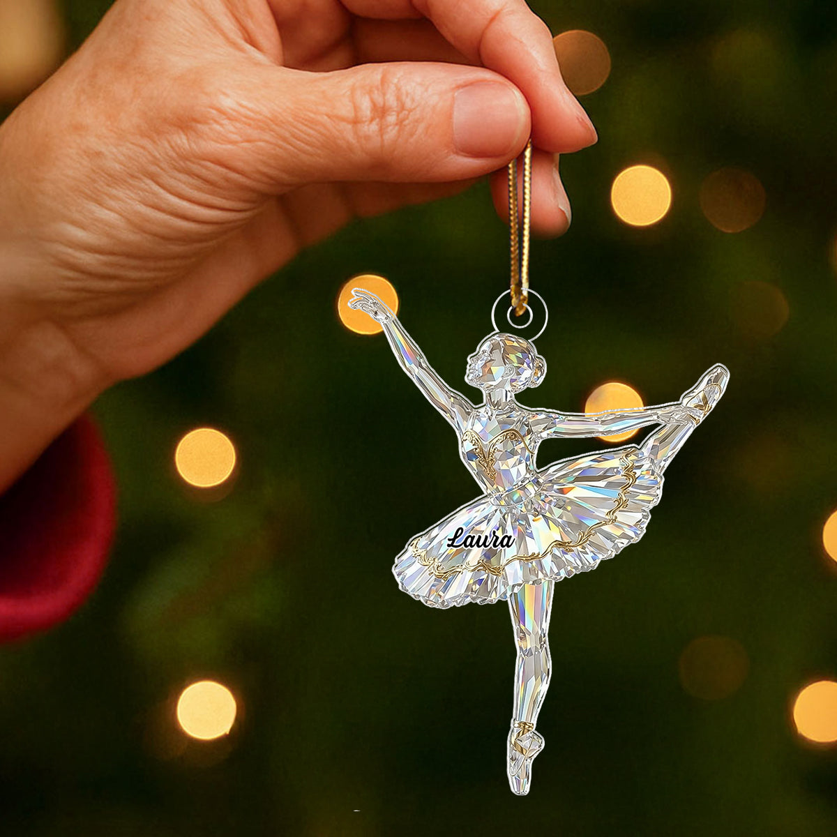 Ballet Girl Crystal Effect - Personalized Acrylic Ornament - Unique Christmas Gift For Daughter, Granddaughter, Kid