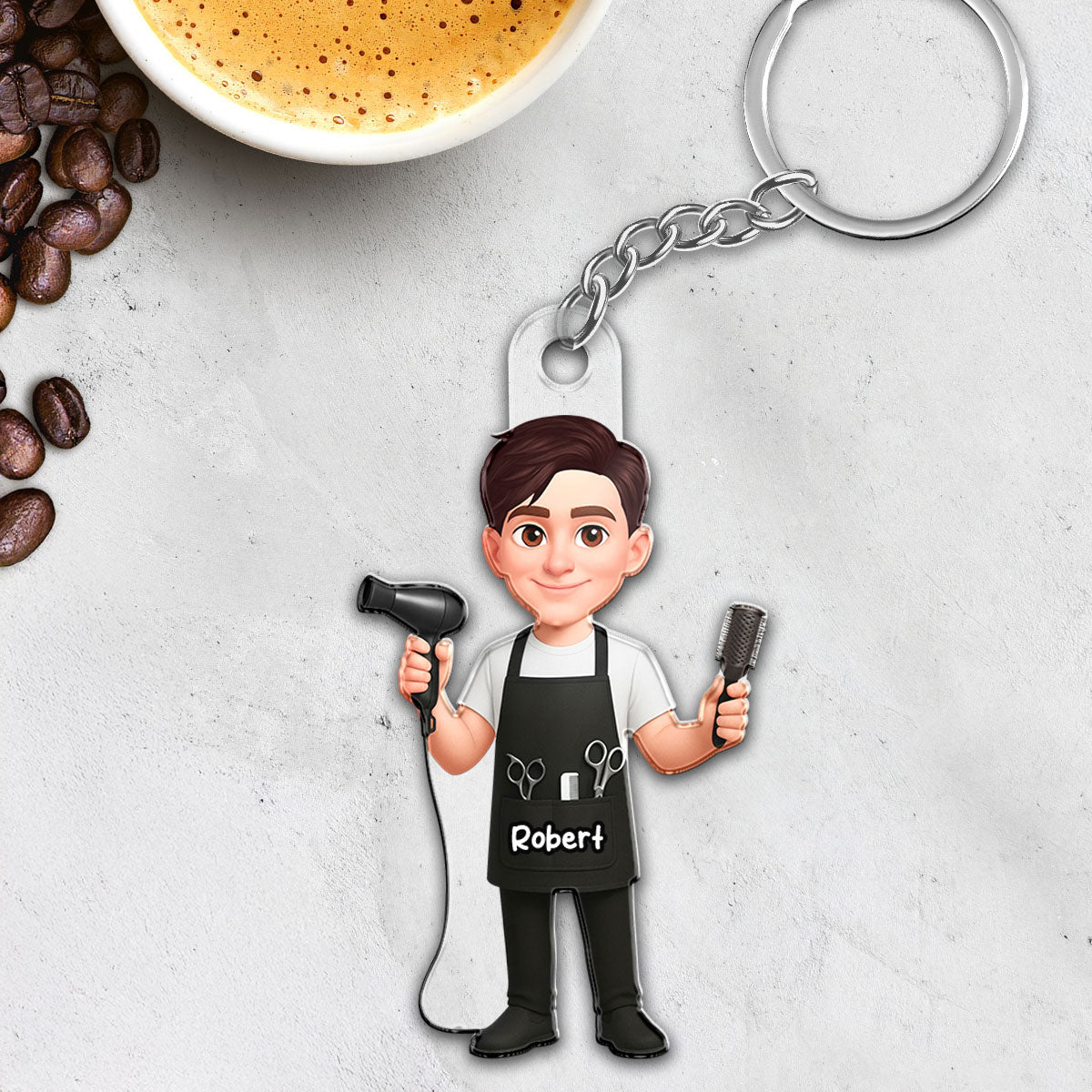 Hairdresser Man Woman - Personalized Acrylic Keychain - Gift For Hairdressers