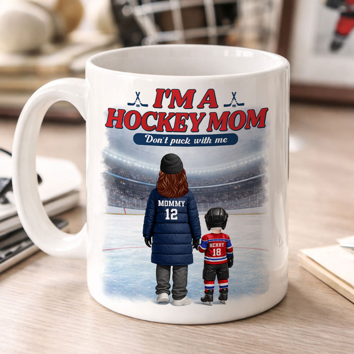 I'm A Hockey Mom And Her Kids - Personalized Mug - Heartfelt Gift For Hockey Mom, Gift For Wife
