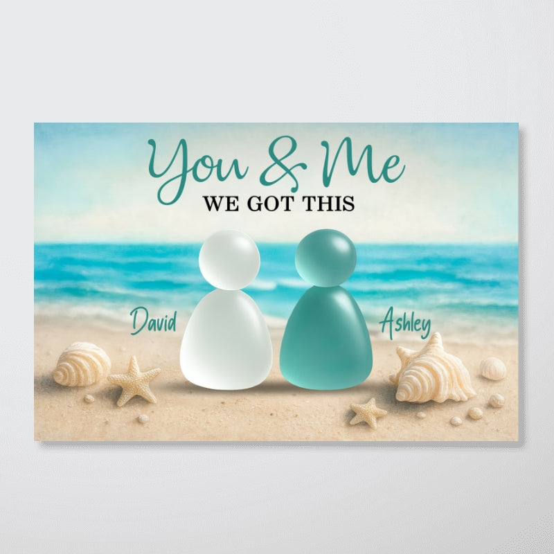 3D Sea Glass Effect Eternal Love Couple Christmas - Personalized Poster