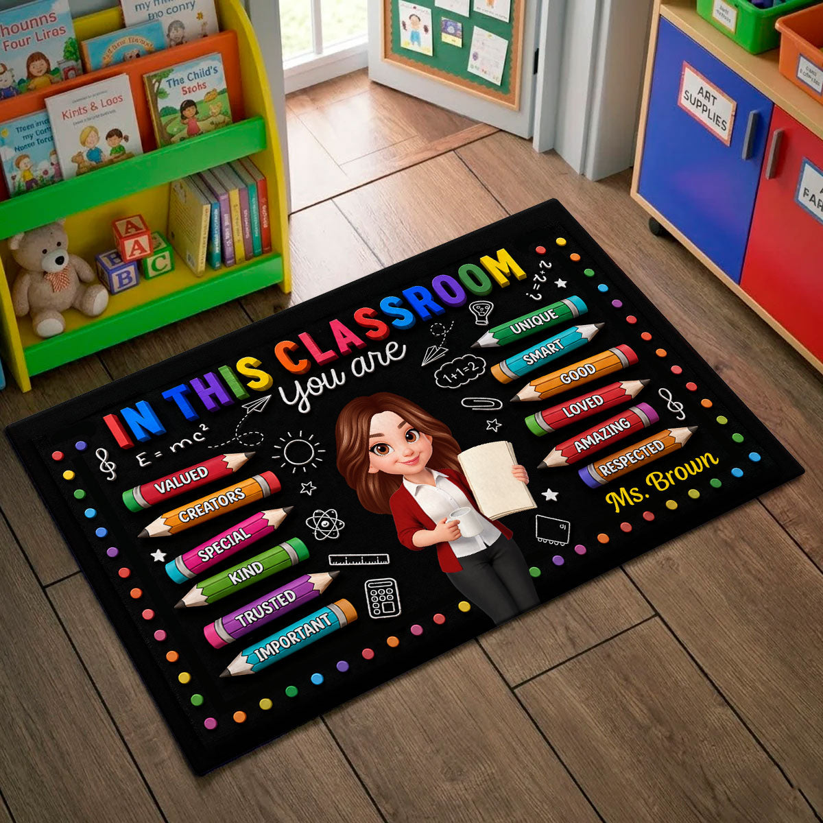 In This Class You're Better - Personalized Doormat - Back To School Gift For Teacher, Classroom Decors