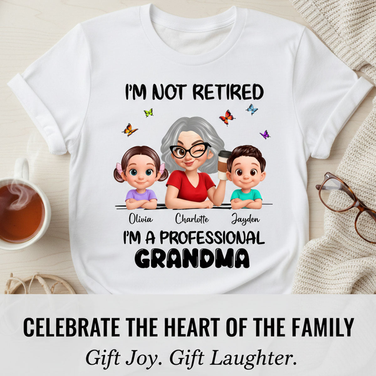 Happy Retired Professional Grandma - Personalized Shirt - Funny Retirement Gift, Gift For Grandma, Mom