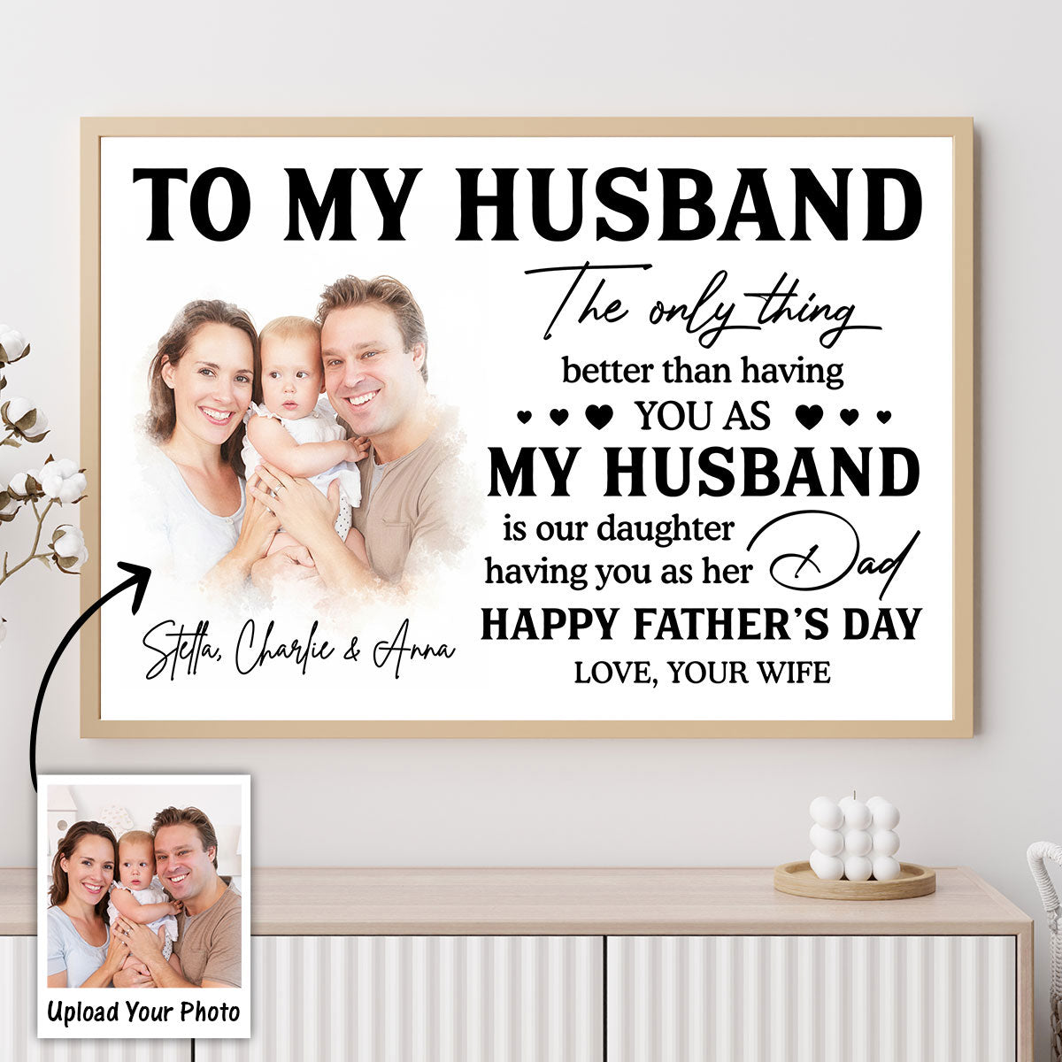 Watercolor Style Custom Photo The Only Thing Better Than Having You As Husband - Personalized Poster - Father's Day Gift For Husband, Dad