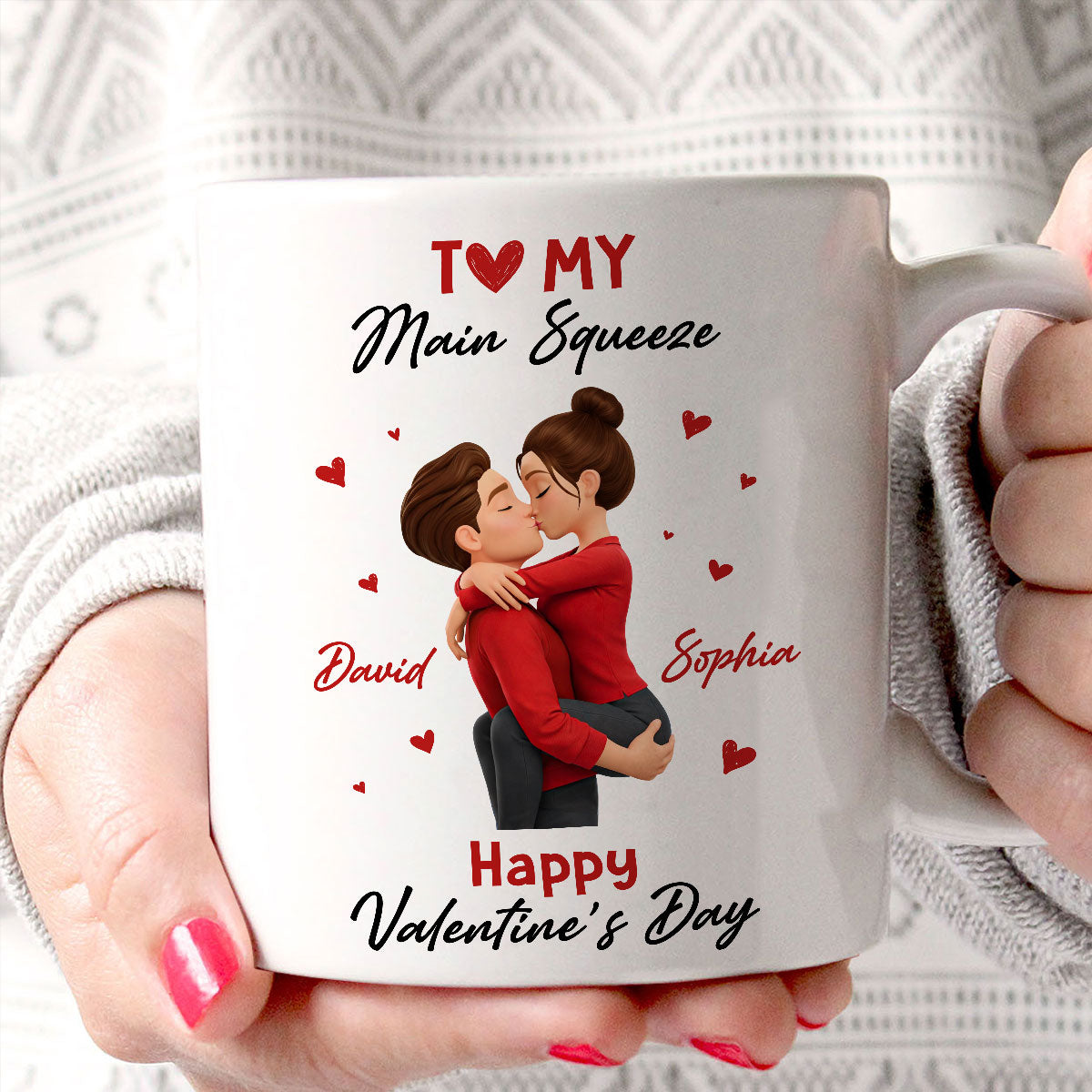 To My Main Squeeze Happy Valentine's Day - Personalized Mug - Unique Valentine's Day Gift for Her