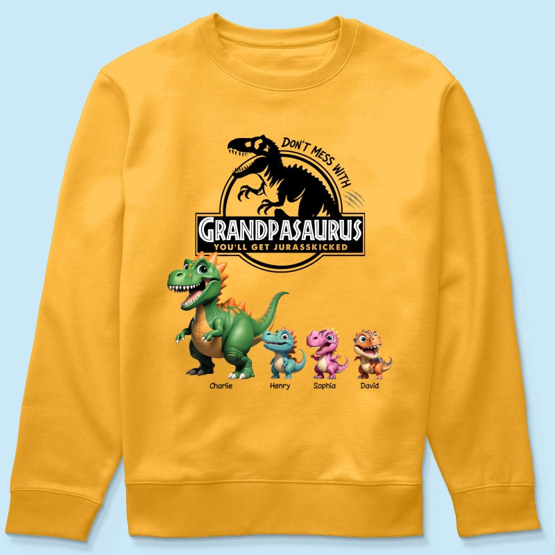 Don't Mess With Grandpasaurus - Personalized Shirt - Father's Day Gift For Grandpa, Dad, Husband