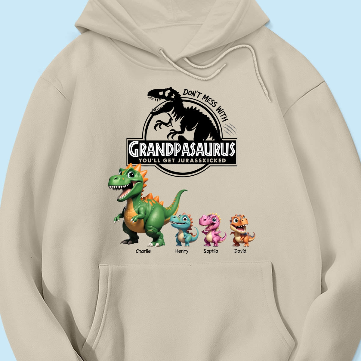 Don't Mess With Grandpasaurus - Personalized Shirt - Father's Day Gift For Grandpa, Dad, Husband