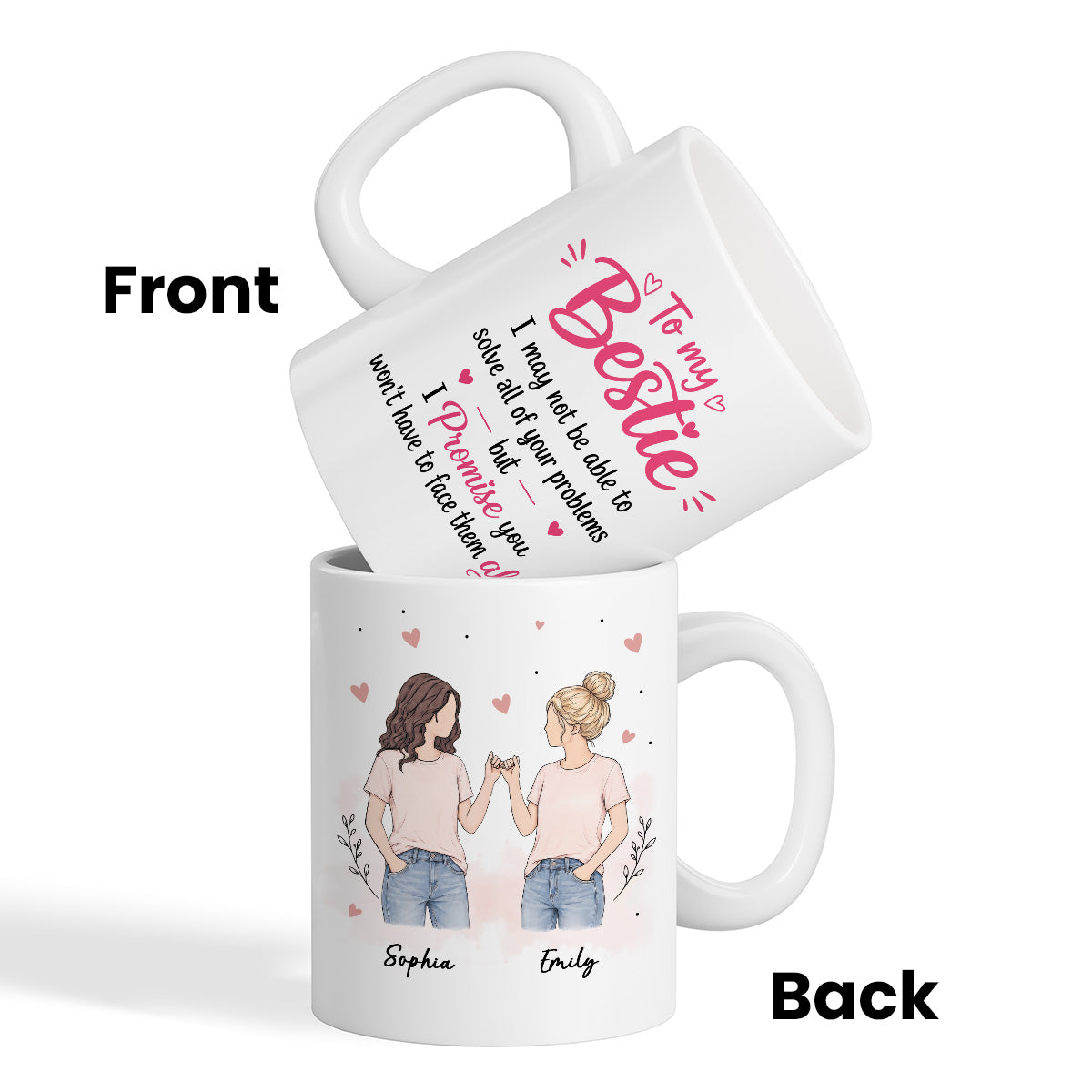 To My Bestie Pinky Promise Besties - Personalized Mug - Friendship Keepsake For Best Friends