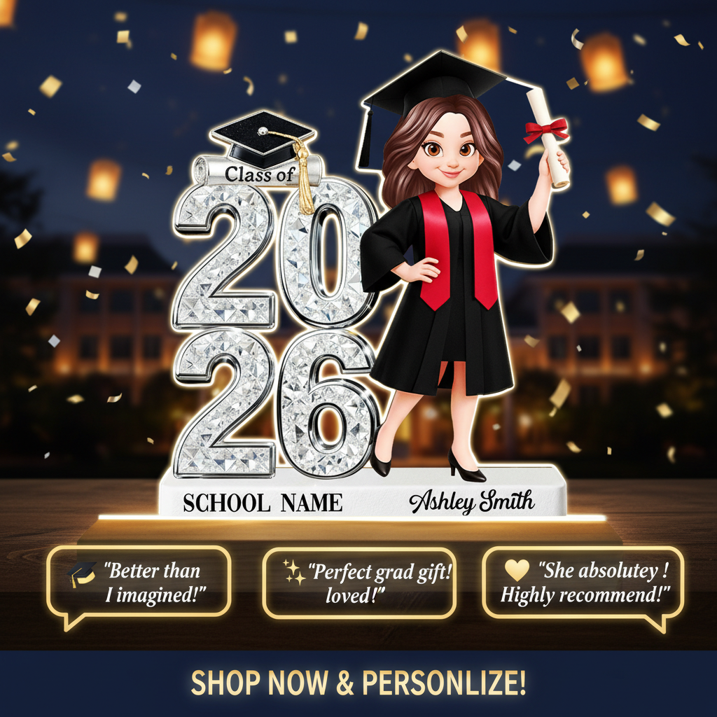 Class Of 2026 2027 Senior - Personalized Acrylic Plaque LED Night Light - Graduation Gift For Graduates, Daughter