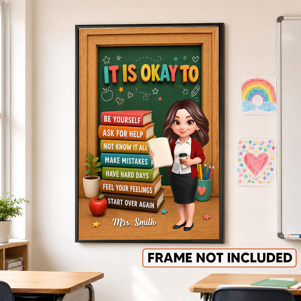 It Is Okay To Feel - Personalized Poster - Calm Down Corner, Teacher Decor for Classroom
